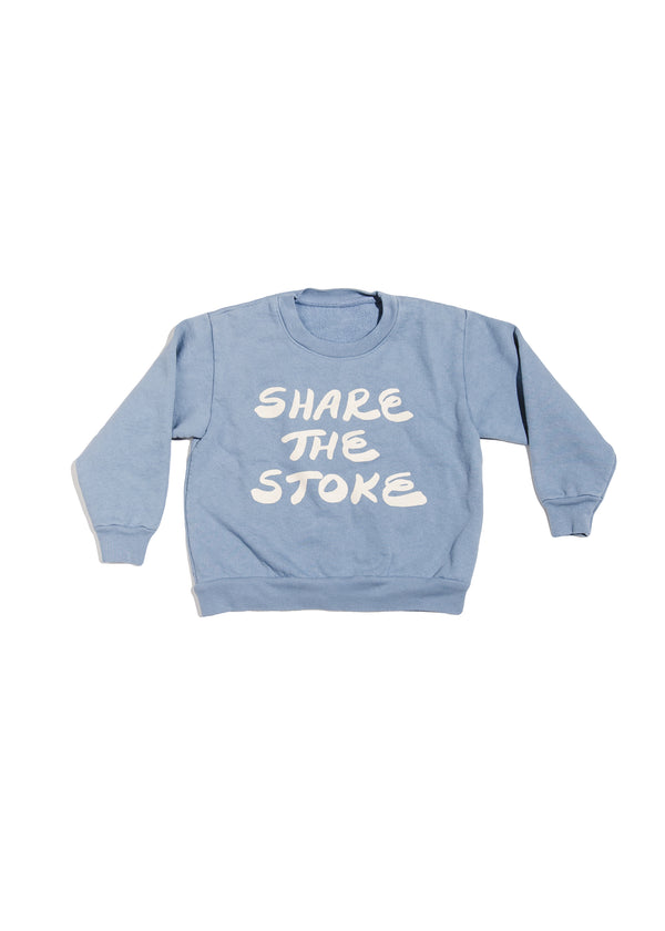 PVW Kids Sweatshirt - Share the Stoke- Message - Faded Blue