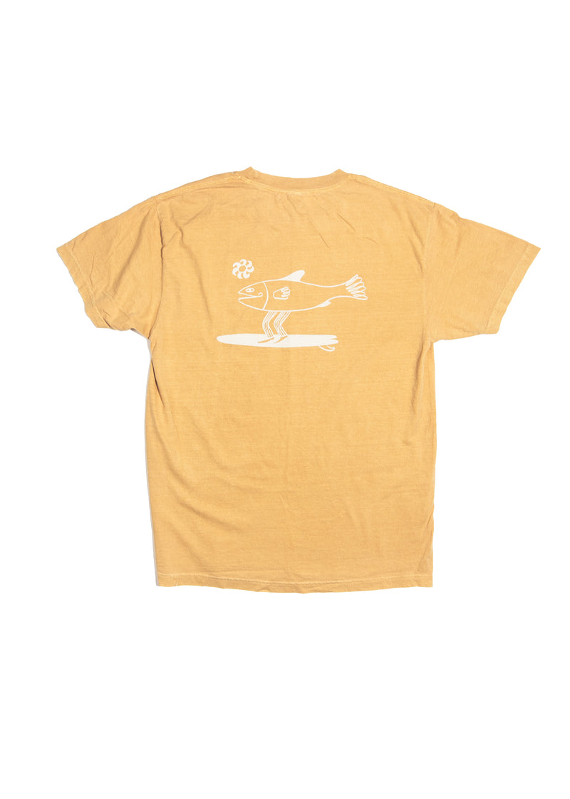 T Shirt - Fishman Surf - Mustard / Cream