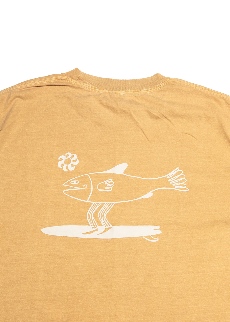 T Shirt - Fishman Surf - Mustard / Cream