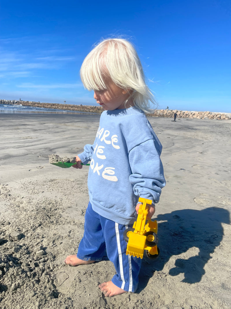 PVW Kids Sweatshirt - Share the Stoke- Message - Faded Blue